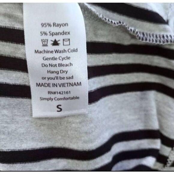 LULAROE JULIA DRESS GRAY/BLAK STRIPE SZ.S NWT. - Picture 7 of 7